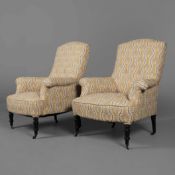PAIR OF NAPOLEON III EBONISED BERGERES (2)