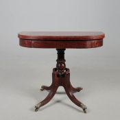 A REGENCY MAHOGANY CARD TABLE.