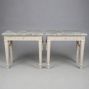 PAIR OF LATE 19TH CENTURY FRENCH PAINTED CONSOLE TABLES (2)