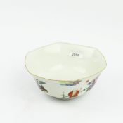 CHINESE FAMILLE ROSE HEXAGONAL BOWL.
