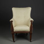 GEORGE IV ROSEWOOD ARMCHAIR.