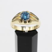 AN 18CT GOLD DIAMOND SET GYPSY STYLE RING
