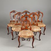 SET OF SIX 19TH CENTURY CONTINENTAL WALNUT DINING CHAIRS (6).