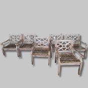 ALEXANDER ROSE GARDEN ARMCHAIRS, SET OF SIX. (6).
