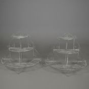 DEMI LUNE PLANT ETAGERES, A PAIR