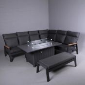 BRAMBLECREST BERLIN L-SHAPE SOFA, BENCH & FIREPIT TABLE (3)