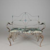 WROUGHT IRON GARDEN BENCH.