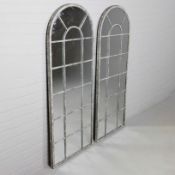 ARCHITECTURAL GARDEN WALL MIRRORS, A PAIR.