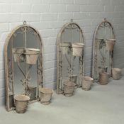 GARDEN PLANTER WALL MIRRORS, A SET OF 3.