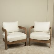 NTH DEGREE N3 OAK LOUNGE CHAIRS, A PAIR