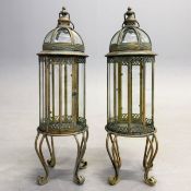 STORM LANTERNS, A PAIR.