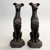 CONTEMPORARY SCHOOL SCULPTURAL SEATED DOGS (2)