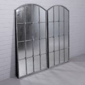 ARCHITECTURAL GARDEN WALL MIRRORS, A PAIR