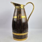 OAK AND BRASS JUG/UMBRELLA STAND