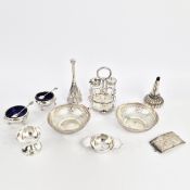 A COLLECTION OF SILVER AND PLATE. (9)