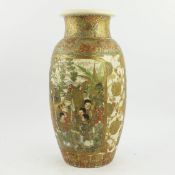 A JAPANESE OVIDFORM MEIJI SATSUMA VASE.