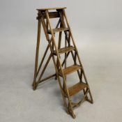 EARLY 20TH CENTURY HEATHMAN & CO FOLDING STEP LADDER