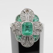 ART DECO STYLE PLATINUM RING