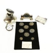 A COLLECTION OF SILVER AND PLATE. (5)
