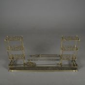 BRASS FIRESIDE ITEMS, SIX