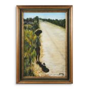 ARABELLA DORMAN (BRITISH, B. 1975) YOUNG BOY IN ROAD