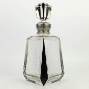 AN ART DECO CUT GLASS WHISKY DECANTER