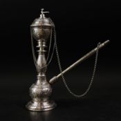AN INDIAN WHITE METAL REPOUSSE HOOKAH