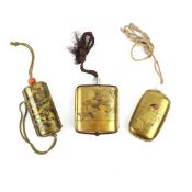 THREE JAPANESE EDO & MEIJI PERIOD LACQUERED INRO. (3)