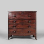 GEORGE III MAHOGANY AND EBONISED STRUNG CHEST