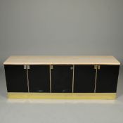 LACQUERED SIDEBOARD WITH A TRAVERTINE TOP