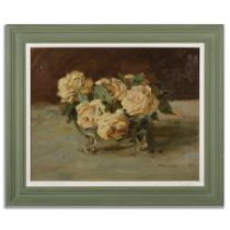 20TH CENTURY CONTINENTAL SCHOOL STILL LIFE WITH ROSES