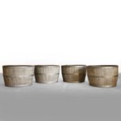 WASHING DOLLY TUB STYLE PLANTERS, A SET OF 4.