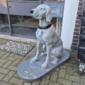 SCULPTURAL DOGS, A NEAR PAIR.