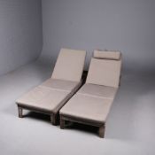 BARLOW TYRIE CAPRI SUN LOUNGERS, A PAIR.