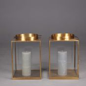 STORM LANTERNS, A PAIR.