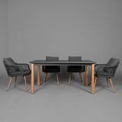 BRAMBLECREST MALMO CHARCOAL 6 SEAT RECTANGLE DINING SET. (7).