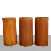 CORTEN STEEL PLANTERS, A SET OF 3.