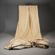THREE GOLD SILK CURTAINS