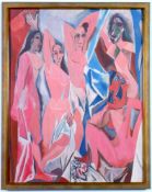 AFTER PABLO PICASSO DEMOISELLES D'AVIGNON ON SILK