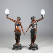 FIGURAL FLOOR LAMPS, A PAIR.