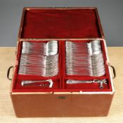 A CANTEEN OF FRENCH CHRISTOFLE ALFENIDE SILVER-PLATED CUTLERY.