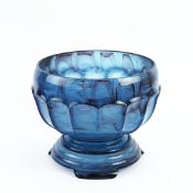 EARLY 20TH CENTURY ENGLISH GLASS BOWL ON PLINTH.
