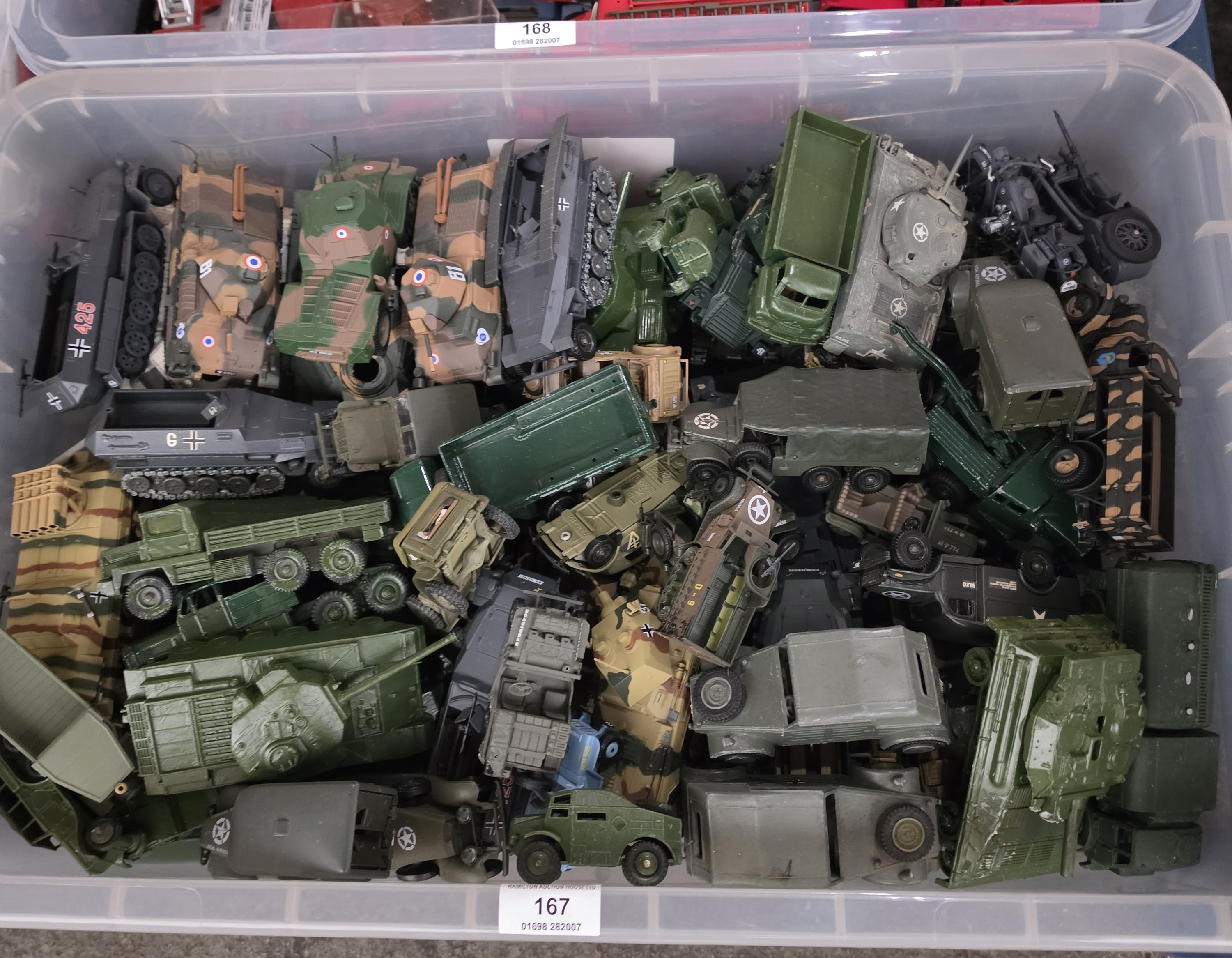 BOX OF VARIOUS MODEL MILITARY VEHICLES