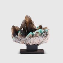 AMAZONITE AND SMOKY QUARTZ CRYSTAL CLUSTER