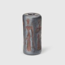BABYLONIAN HEMATITE CYLINDER SEAL, ACQUIRED EARLY 20TH CENTURY