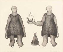 Clare Bassett (b.1954) 'Girl with friend', pencil signed, dated 1994, titled and no. 2/6 to the