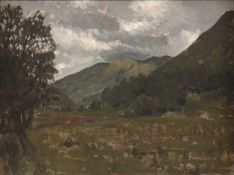 David Woodford (b.1938) 'Cerist Valley', signed, oil on board, 20 x 27cm