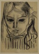 After Henri Matisse Young Girl with Black Eyes, print in monochrome, 22 x 15.5cm