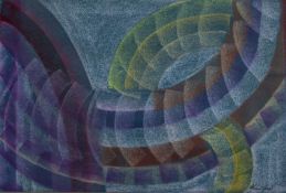Kevin Jones (b.1951) Tubular abstract, signed, pastel, 29.5 x 45cm