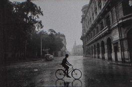 Keith Cardwell (b.1946) 'Bicycle in the Rain, Havana, Cuba', no.12/100, gelatin silver print, 25 x